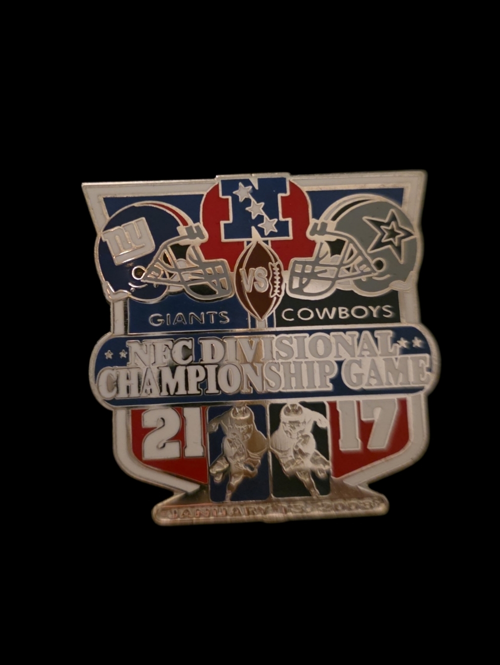 New York Giants Super Bowl XLII Champions Pin Set - Blue/Red/White - Picture 4 of 8